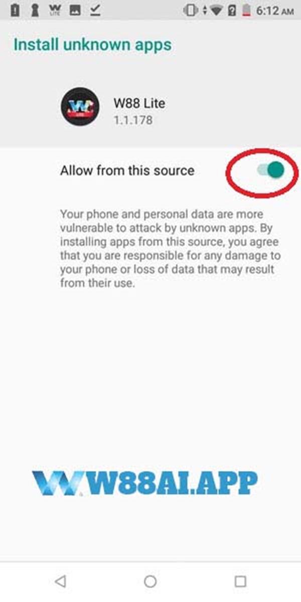 Hướng dẫn tải app W88 Android 4