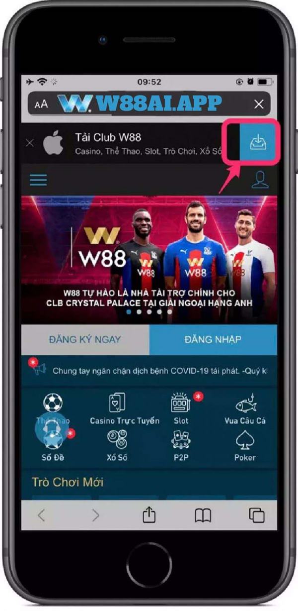 Hướng dẫn tải app W88 iOS 1